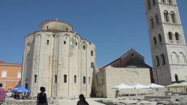 Kostel St. Donatus v Zadaru, Chorvatsko. — Stock video