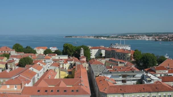 Vista aérea de la ciudad de zadar, croacia — Vídeo de stock