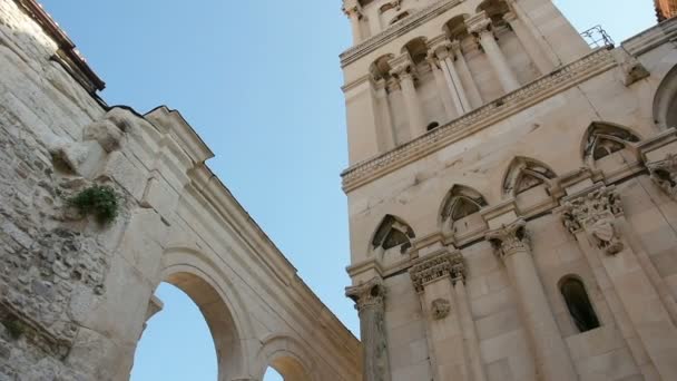 The Cathedral  and the bell tower of St.Duje in Split — Stock Video