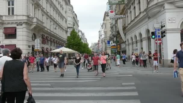 De Karntner Strasse in Wenen — Stockvideo