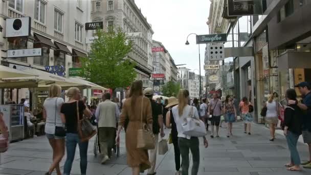 Karntnerstrasse in Wenen — Stockvideo