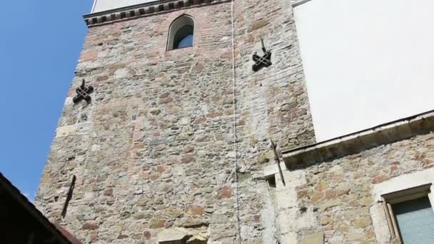 Башня Люблянского замка — стоковое видео