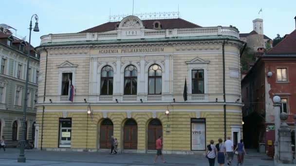 Ljubljana Slovenya Filarmoni salonunda — Stok video