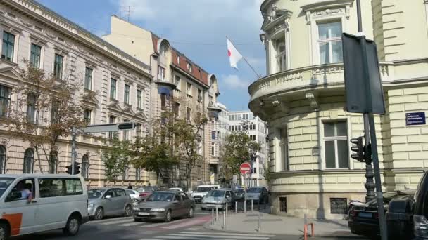 Veduta dell'edificio dell'ambasciata giapponese — Video Stock