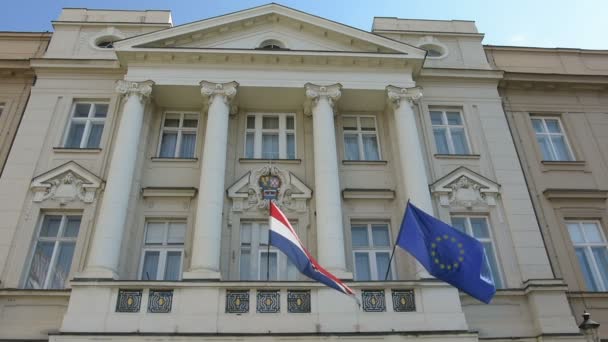 Il parlamento della Croazia a Zagabria — Video Stock