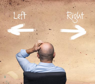 Yönü seçilmiş bir adamın önünde.