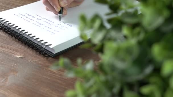 Writing Notes Notepad Table — Stok video