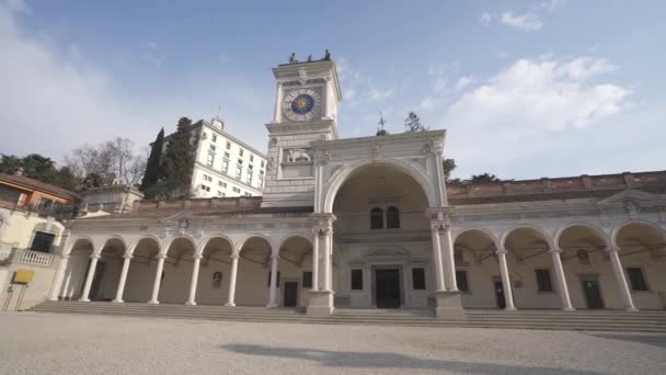 Udine Italië Februari 202020 Panoramisch Uitzicht John Loggia Liberty Plein — Stockvideo