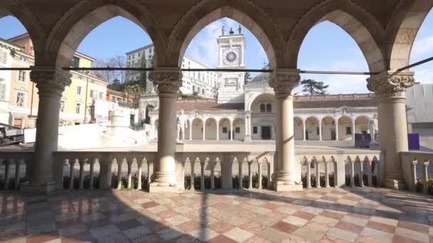 Udine Itália Fevereiro 2020 Vista John Loggia Liberdade Liberty Square — Vídeo de Stock