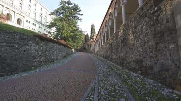 Udine Italië Februari 2020 Lippomano Loggia Weg Die Kasteelheuvel Beklimt — Stockvideo