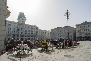 Trieste, İtalya. 24 Şubat 291. Şehir merkezindeki ünlü Aynalar Kafesi.