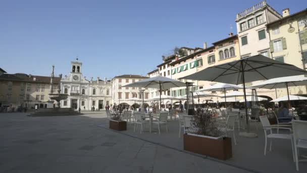 Udine Itália Fevereiro 2021 Uma Vista Panorâmica Praça Giacomo Matteotti — Vídeo de Stock