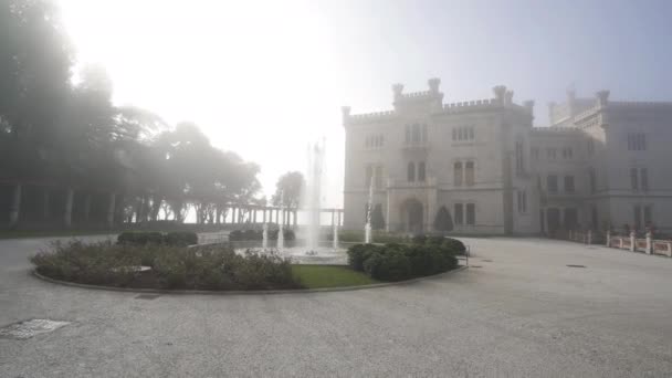 Trieste Italia Febbraio 2021 Vista Panoramica Sul Castello Miramare Trieste — Video Stock