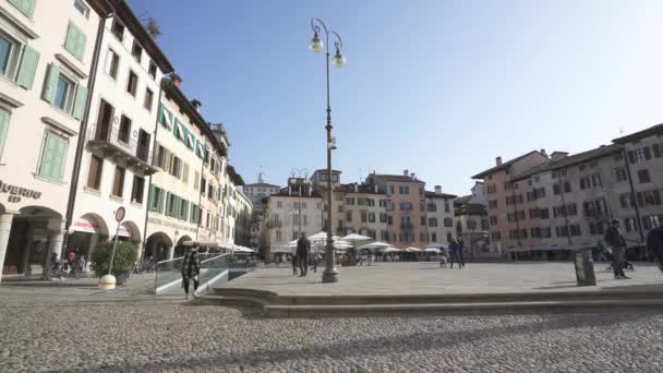 Udine Italia Febbraio 2021 Una Vista Panoramica Piazza Giacomo Matteotti — Video Stock