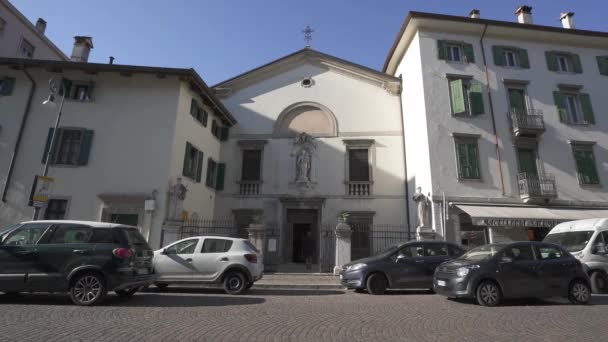 Udine Włochy Marca 2021 Widok Zewnętrzny Kościół Beata Vergine Del — Wideo stockowe