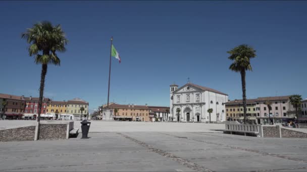 Palmanova Italië Mei 2021 Panoramisch Uitzicht Place Grant Het Centrum — Stockvideo