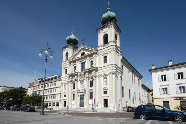 Gorizia Włochy Maja 2021 Panoramiczny Widok Kościół Ignazio Centrum Miasta — Zdjęcie stockowe