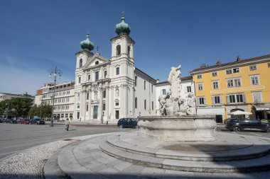 Gorizia, İtalya. 21 Mayıs 2021 Sant 'Ignazio Kilisesi' nin panoramik görüntüsü.