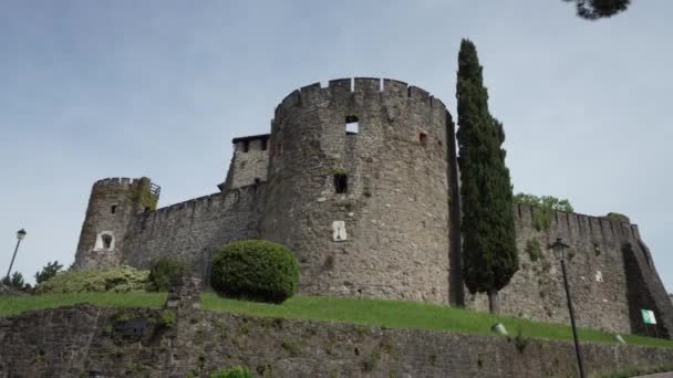 Gorizia Itália Maio 2021 Vista Panorâmica Castelo Colina Centro Cidade — Vídeo de Stock