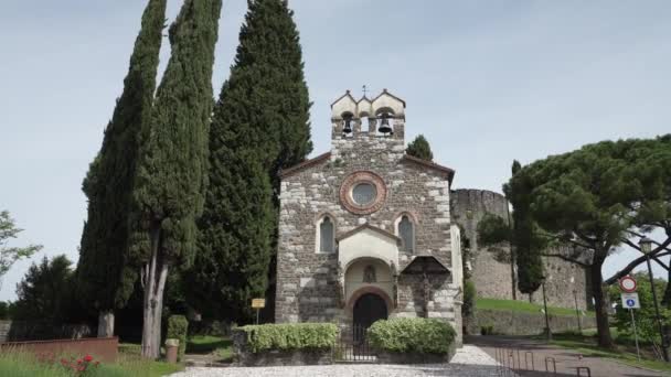 Гориция Италия Мая 2021 Часовня Святого Духа Построена 1398 Холме — стоковое видео