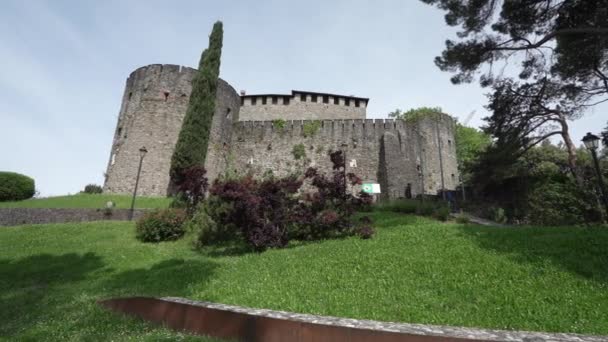 Gorizia Itália Maio 2021 Vista Panorâmica Castelo Colina Centro Cidade — Vídeo de Stock