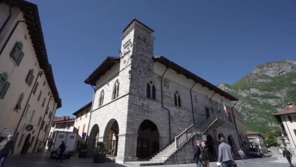 Вензон Італія Травня 2021 Року Вигляд Зовнішнього Фасаду Будівлі Ратуші — стокове відео