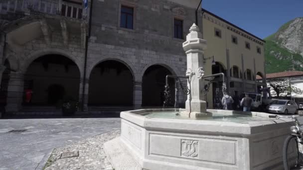 Venzone Italy May 2021 View External Facade Town Hall Building — Stock Video