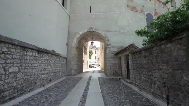 Spilimbergo Italy June 2021 View Driveway Castle Town Center — Stock Video