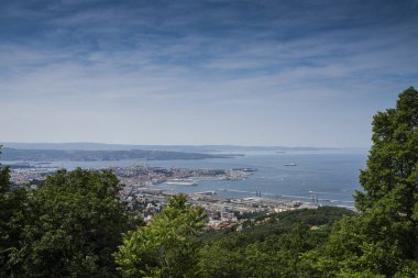 Trieste, İtalya. 13 Haziran 2021. Şehrin panoramik manzarası