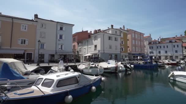 Muggia Italien Juni 2021 Den Lilla Turist Hamnen Stadens Historiska — Stockvideo