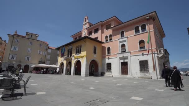 Muggia Italien Juni 2021 Außenansicht Des Rathausschlosses Der Innenstadt — Stockvideo