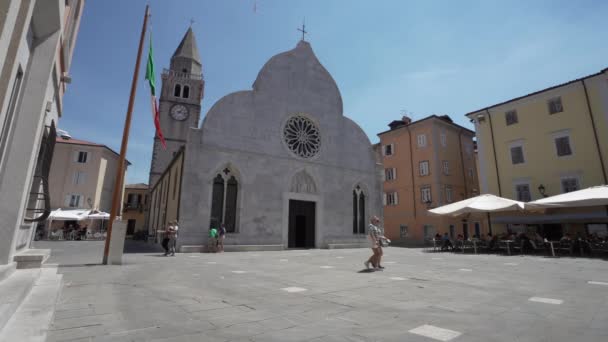 Muggia Italy June 2021 Panoramic View Saints John Paul Cathedral — Stock Video