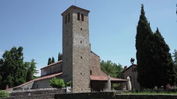 Muggia Italia Junio 2021 Vista Iglesia Santa María Assunta Antiguo — Vídeo de stock