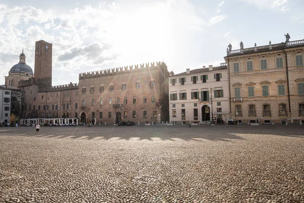 Mantua Italia Julio 2021 Vista Panorámica Plaza Sordello Centro Ciudad — Foto de Stock