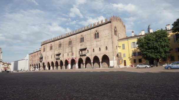 Mantua Italien Juli 2021 Blick Auf Die Fassade Des Risorgimento — Stockvideo
