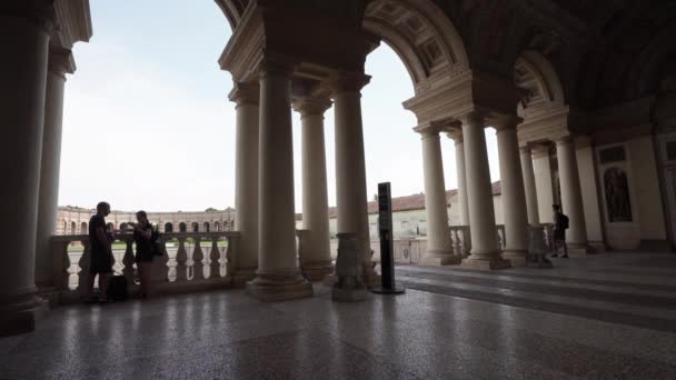 Mantua Italia Julio 2021 Vista Del Patio Interior Del Palacio — Vídeos de Stock