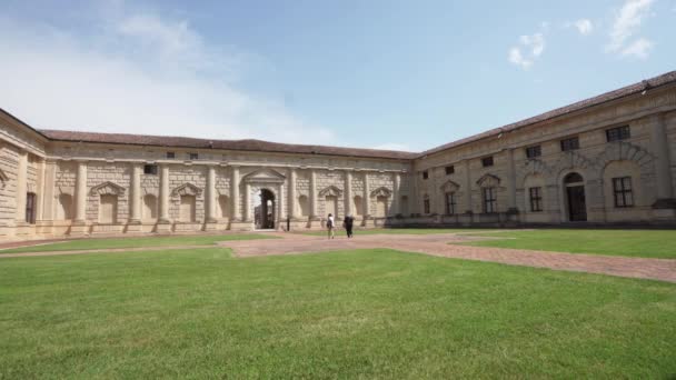 Mantua Włochy Lipca 2021 Roku Widok Wewnętrzny Dziedziniec Pałacu — Wideo stockowe