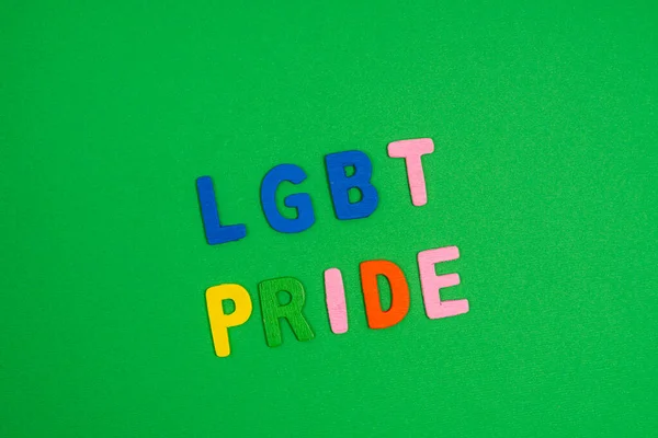 Happy Pride Written Colored Letters Green Surface — 스톡 사진