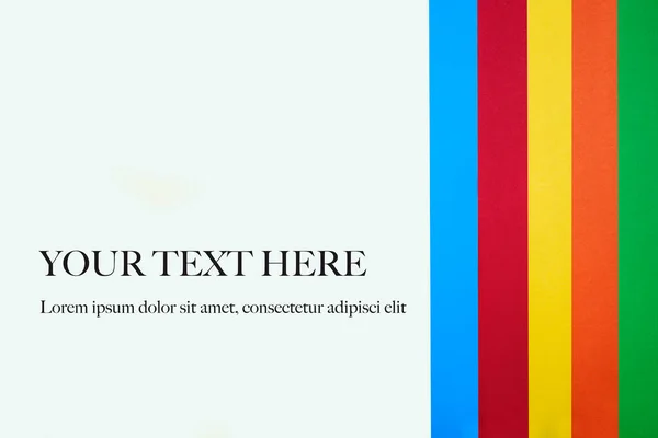 Цветные Полоски Символ Гей Гордости Белым Пространством Вставки Текста — стоковое фото