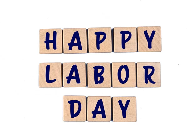 Citazione Labor Day Formata Asciugamani Legno — Foto Stock