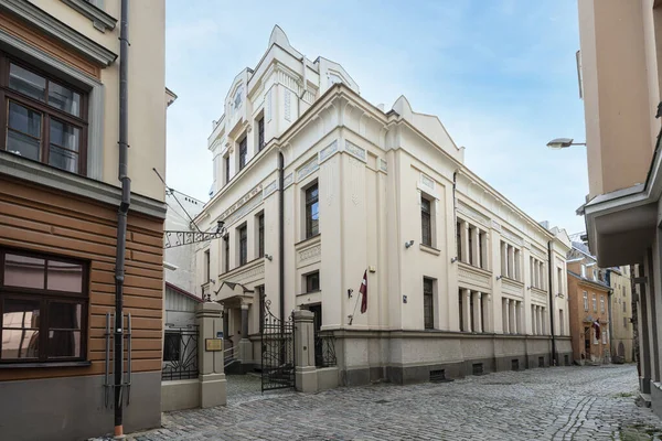 Riga Lettland Augusti 2021 Yttre Syn Synagogan Den Historiska Stadskärnan — Stockfoto