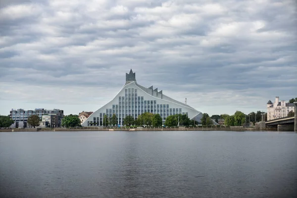 Riga Lettonie Août 2021 Vue Panoramique Bibliothèque Nationale Latvi — Photo