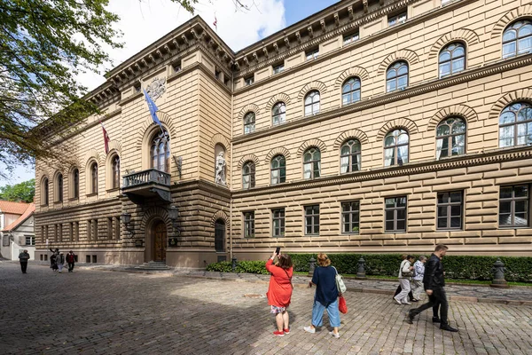 Riga Letonia Agosto 2021 Latvijas Republikas Saeima Edificio Del Parlamento — Foto de Stock