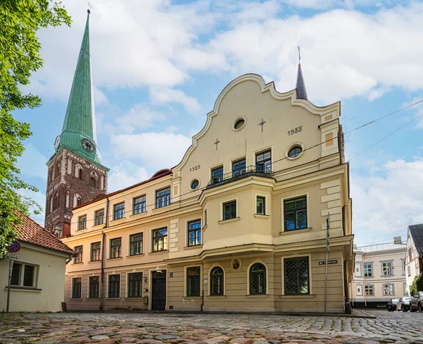 Riga Latvia August 2021 Facade Old Building City Center — Stock Photo, Image