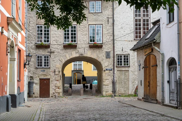 Riga Lettland August 2021 Der Blick Auf Das Mittelalterliche Schwedische — Stockfoto
