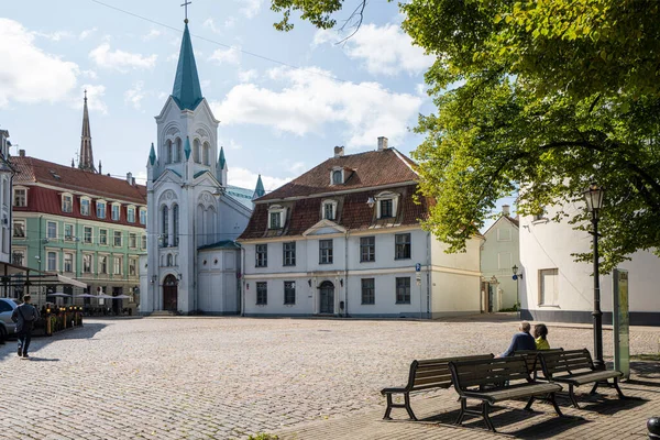 Riga Latvia August 2021 Exterior View Our Lady Sorrows Church — Stock Photo, Image