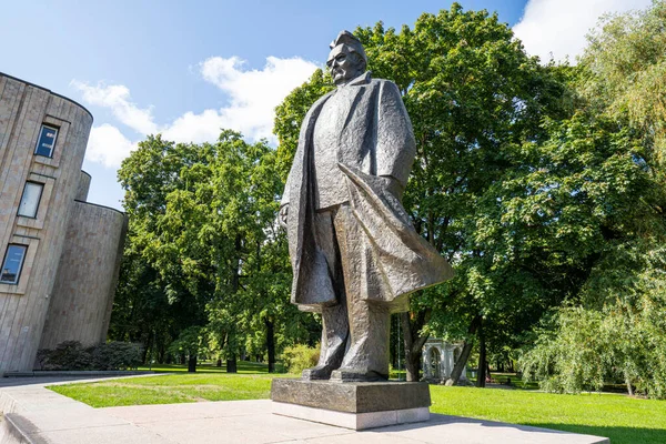 Рига Латвія Серпень 2021 Року Статуя Андрія Упіцина Міському Центрі — стокове фото