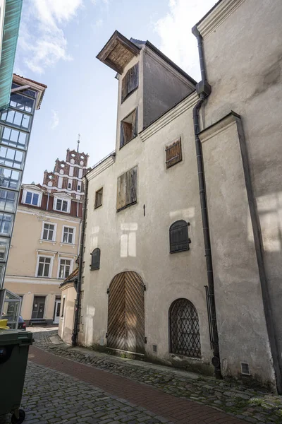 Riga Lettonie Août 2021 Vieux Palais Dans Une Rue Centre — Photo