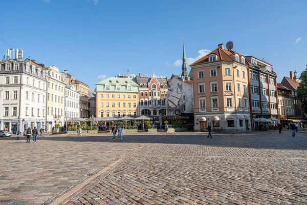 拉脱维亚里加 2021年8月城市历史中心的广场全景 — 图库照片