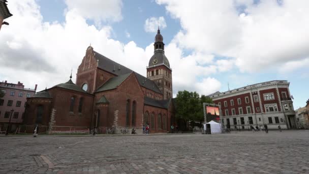 Riga Lettonia Agosto 2021 Veduta Della Cattedrale Una Chiesa Luterana — Video Stock